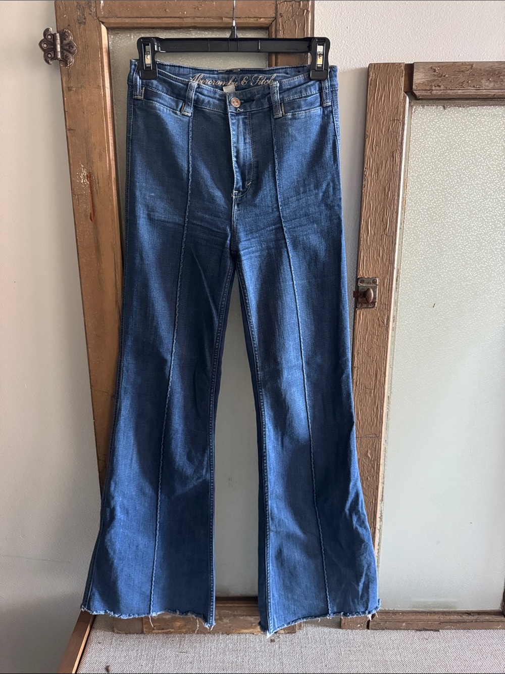 Abercrombie & Fitch Dark Blue High-Rise Flare Jeans